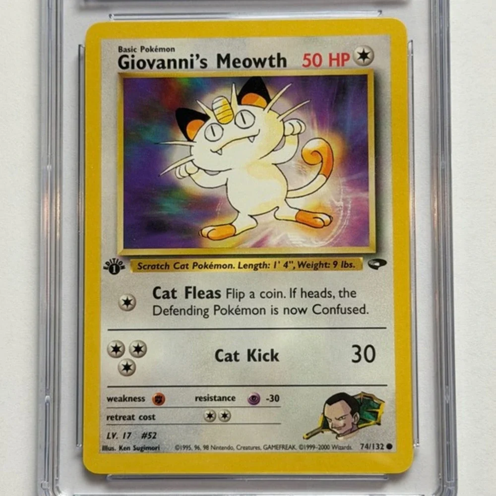 Giovanni's Meowth 1st Edition Gym Challenge 74/132 CGC 8.5 NM/Mint+ 2000 Pokemon
